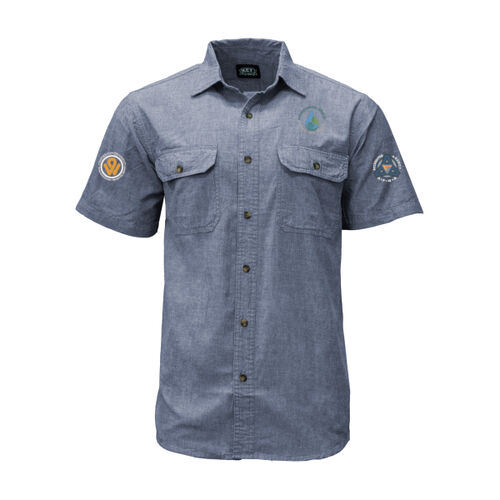 Blue Chambray Short Sleeve Work Shirt Thumbnail