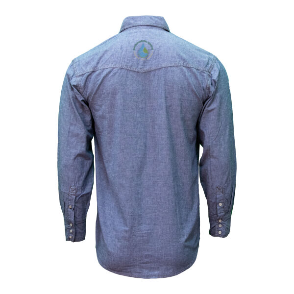 Blue Chambray Long Sleeve Western Shirt Thumbnail